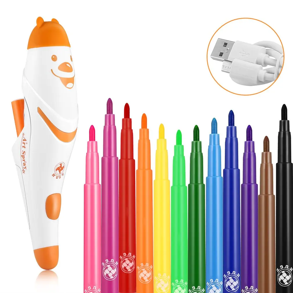 

Electric Spray Art Pen Airbrush Marker Set Watercolor Paint Pen Magic Pen Coloured Markers Childrens Kids Toy Gift