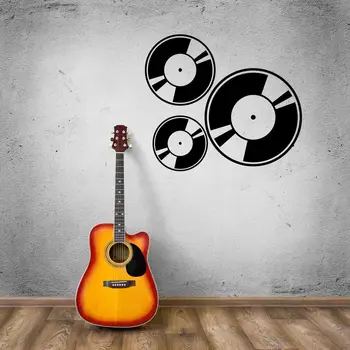 

Wall Stickers Vinyl Decal Vinyl Gramophone Records Music Cool Design for Window Furniture Pattern Modern Single-piece Package
