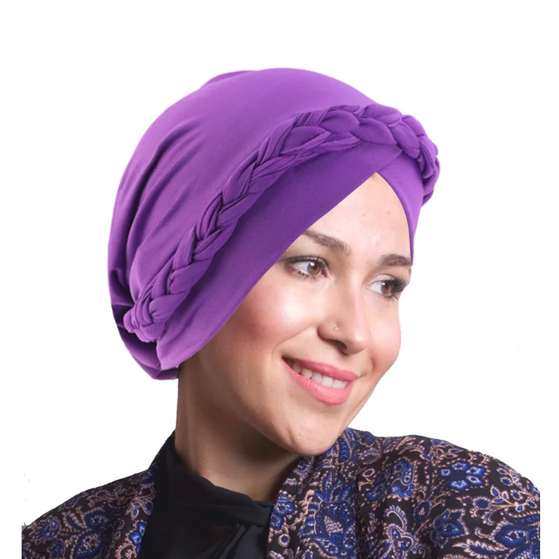 

Bohemian Style Turban Muslim Women Braided Plait Cap Hijab