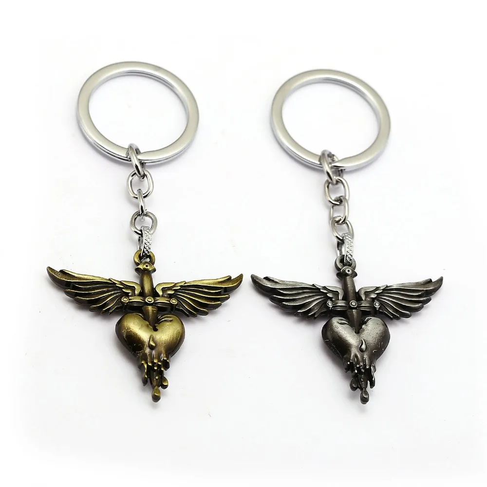 Rock Band Bon Jovi Keychain Wing Heart Key Ring Holder Car Bag Chaveiro Key Chain Pendant Men Christmas Gift Jewelry цена Rock Band Bon Jovi Keychain Wing Heart Key Ring Holder Car Bag Chaveiro Key Chain Pendant Men Christmas Gift Jewelry цены онлайн