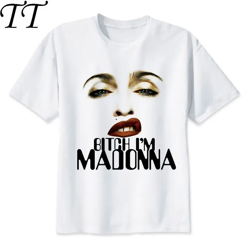 madonna T shirt men t shirt fashion t-shirt O Neck white TShirts For man  Top Tees M8127