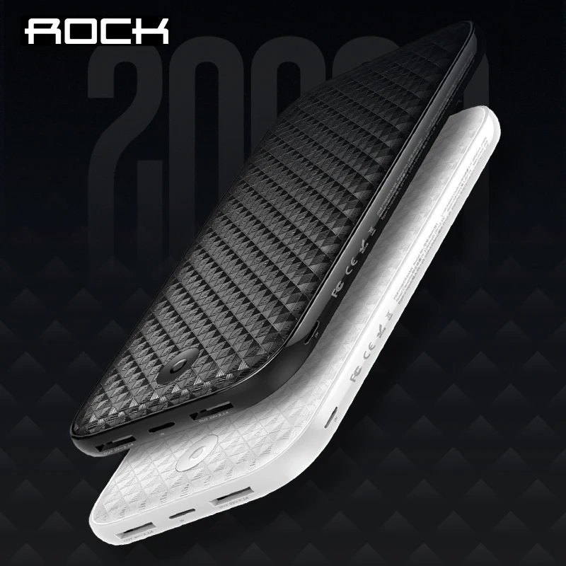 ROCK Power Bank 20000mah Fast Charger Portable External