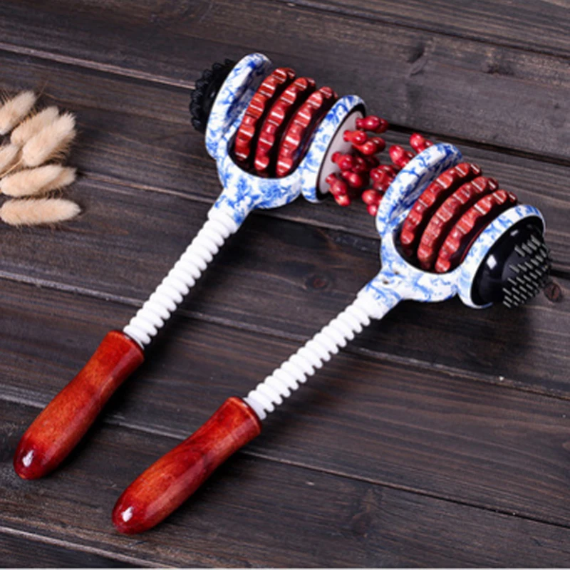 New Blue and white Porcelain Multi roller massage Hammer