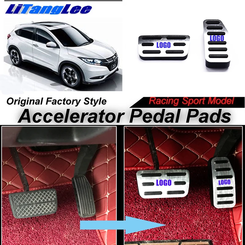 

LitangLee Car Accelerator Pedal Pad Cover Foot Throttle Pedal Cover Sport Racing Model For HONDA Vezel HR-V 2013~2018 AT