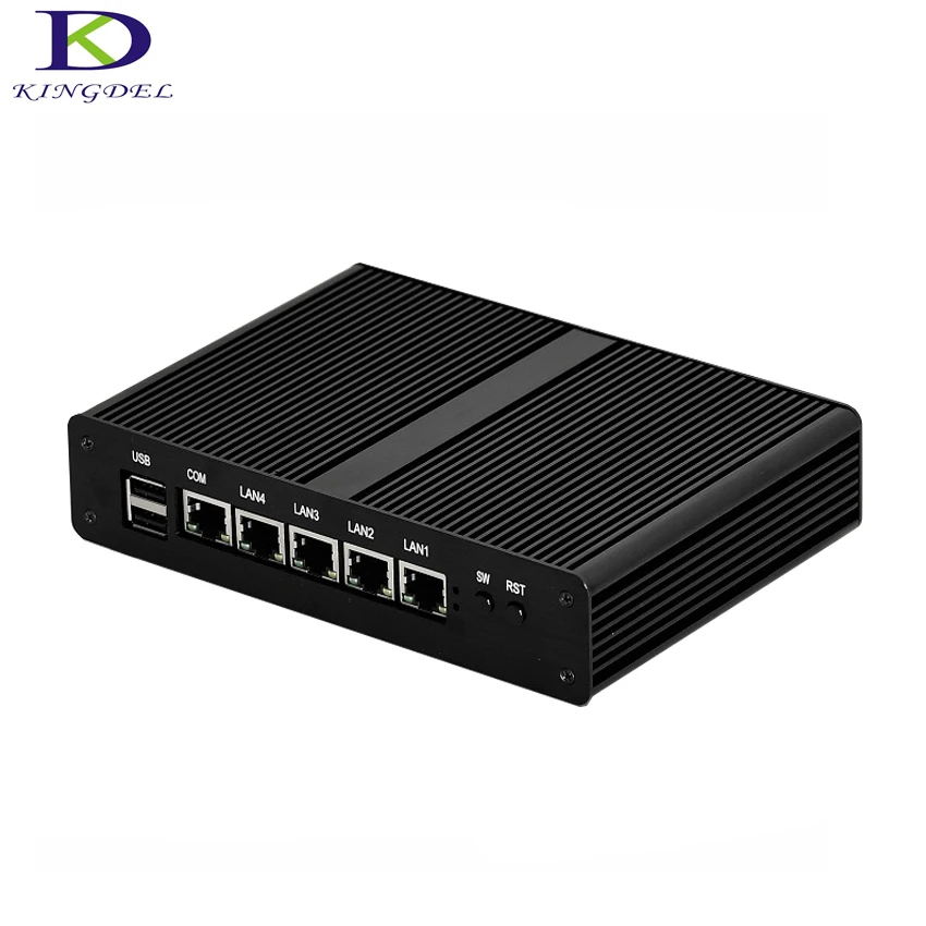 Мини-ПК J1900 4 ядра 4 LAN 1080 P Мини ПК 12 в 1 * VGA Barebone 2 ГГц 4 ядра quad Нить тонкий компьютер