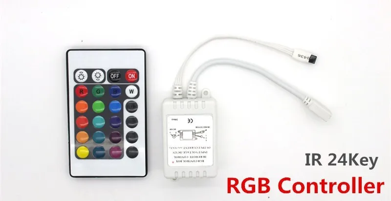 5 м/рулон 300 светодиодный RGB SMD 5050 гибкий Водонепроницаемый светодиодный полосы светильник + 24/44key ИК-пульт дистанционного управления, 12V 5A