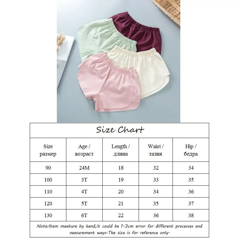 Baby Girl Shorts Summer Kids Casual Cotton Short Girls Beach Elastic Waist Hot Pants Children Candy Color Solid Clothes For 2-6T (2)