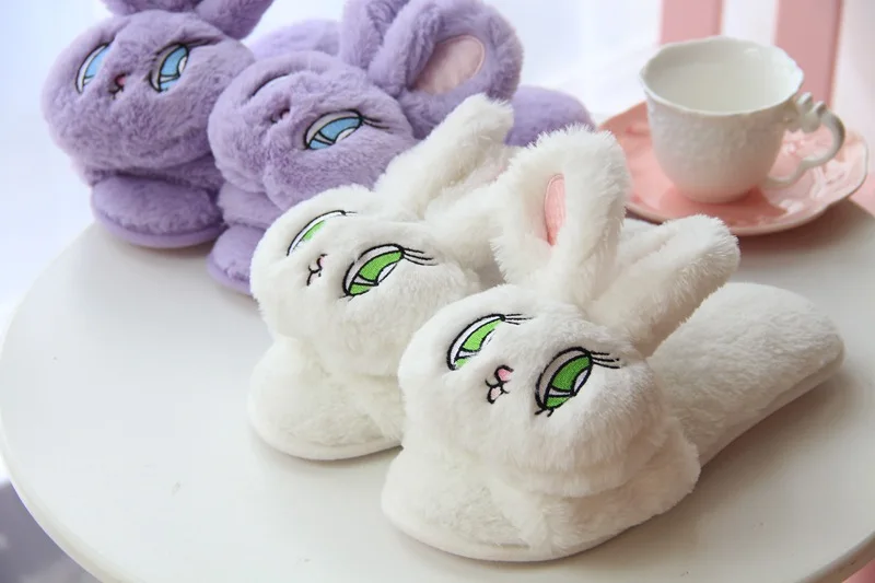 HUANQIU Autumn And Winter Plush Slippers Cartoon Home Cotton Slippers Elk Off-the-slip Slippers wyq96