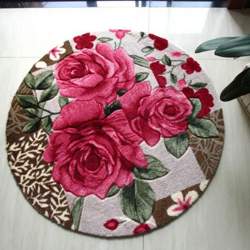 

Round rug Red rose carpets for Living room Mat Rug/ Shaggy carpet for Bedroom mats /