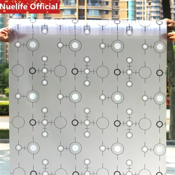 

30/45/60/90x500cm black and white circle pattern frosted glass film bathroom bedroom kitchen opaque waterproof window film