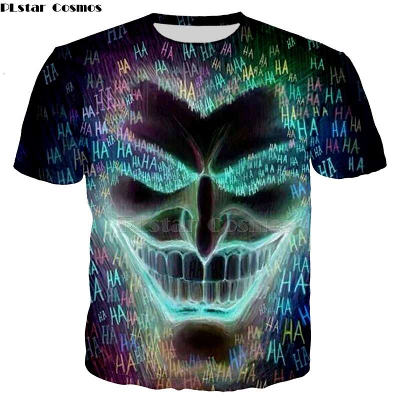 PLstar Cosmos хит продаж для мужчин и женщин HAHAHA Joker Crazy Smile футболка новые модные