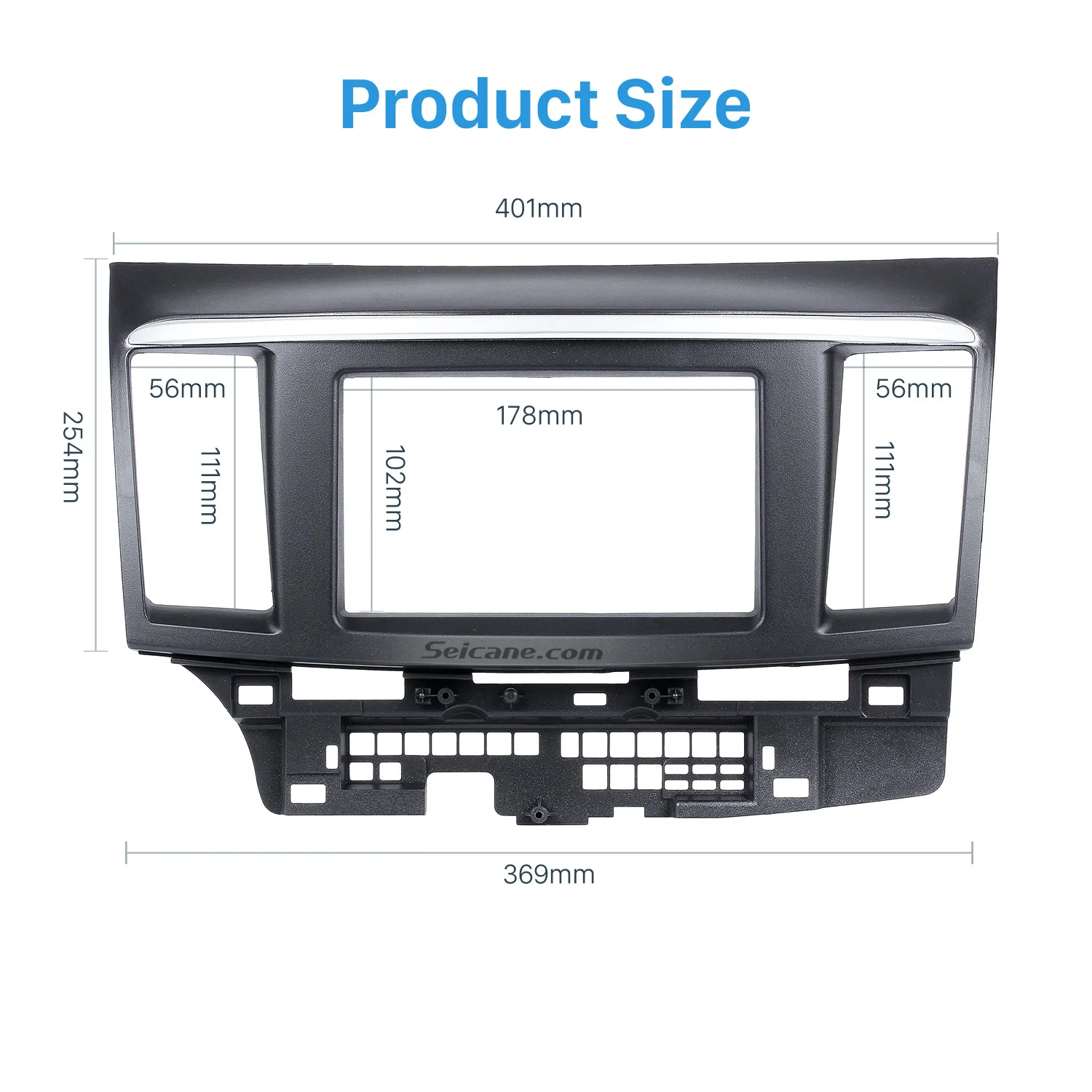 Seicane 2DIN Автомобильная Радио панель для 2010 Mitsubishi Fortis Lancer UV черный с серебряной полосой переоборудование тире стерео рамка