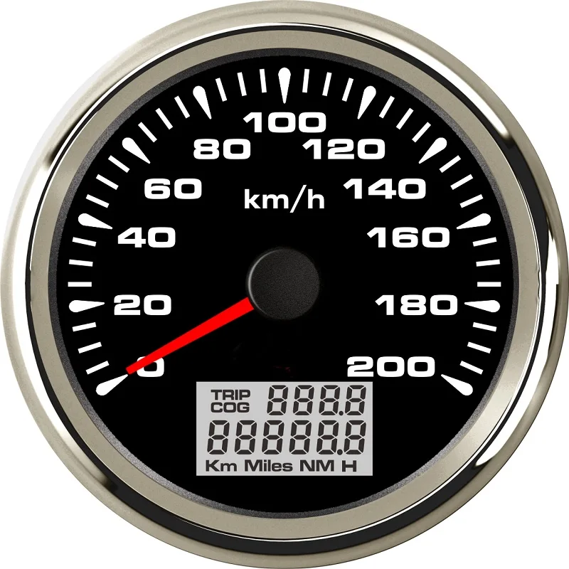 

85mm Universal Auto Marine GPS Speedometer Velometer 0-200KM/H Speed Odometer Mileage 9-32V With Backlight