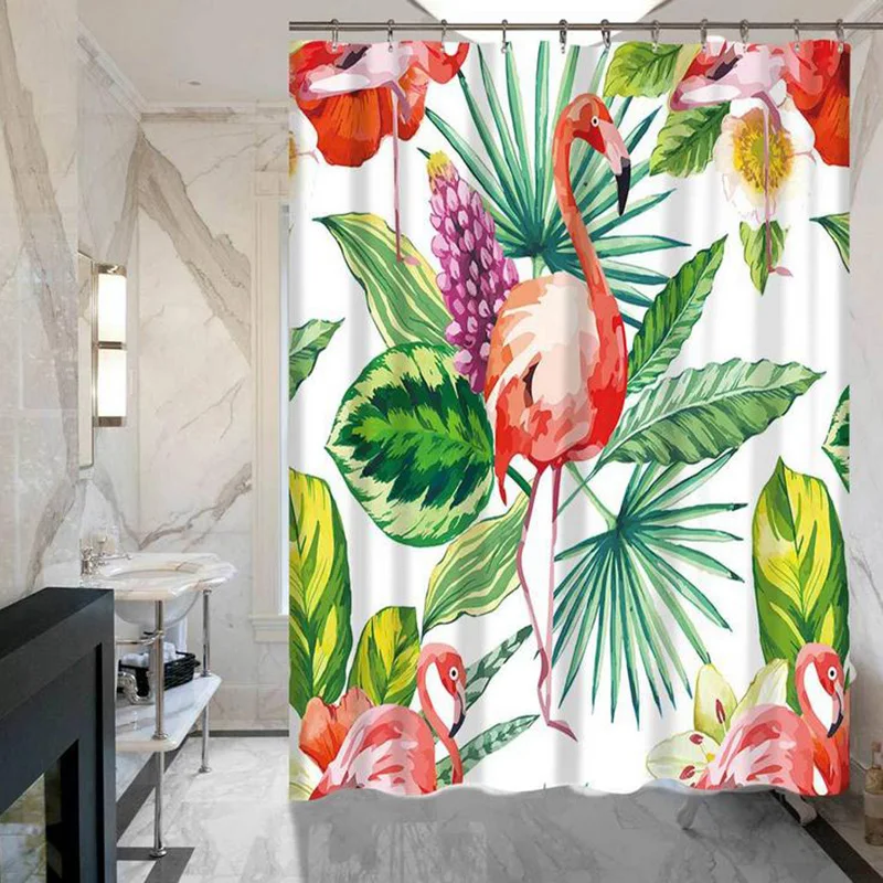 

Bathroom Hotel Animal Flamingo Series of Shower Curtains do not Fade Polyester Waterproof Curtain Shower Wholesale High Quality