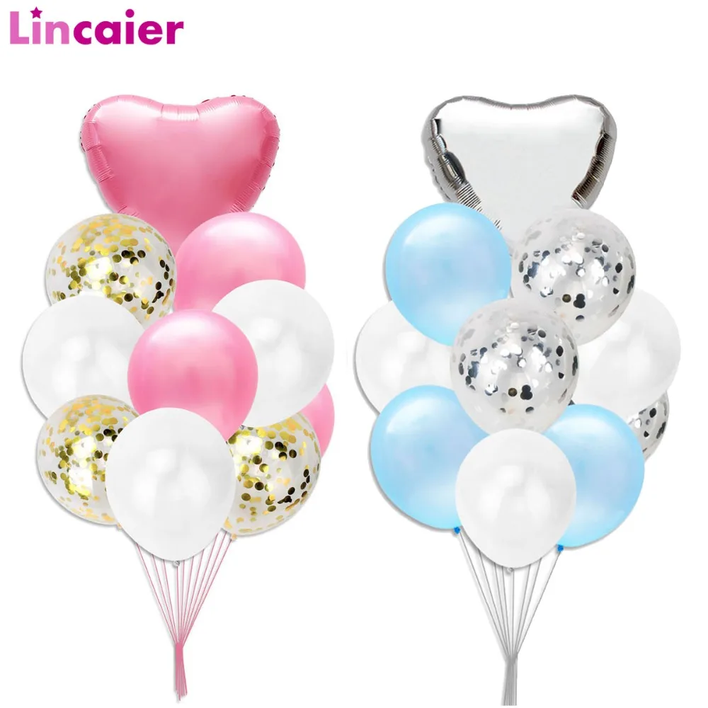 10 шт смешанные латекса сердца конфетти шары Baby Shower аксессуары для вечеринки дня