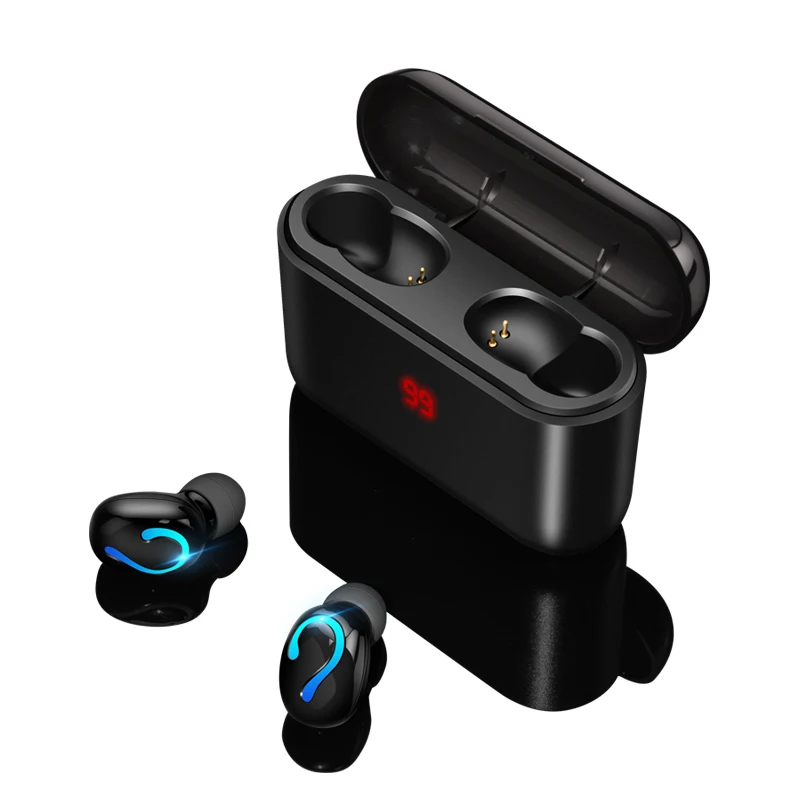 ESVNE TWS 5,0 Bluetooth беспроводные наушники Bluetooth наушники спортивные наушники стерео гарнитура зарядная коробка дисплей питания наушники - Цвет: E03-HX-Q32-B