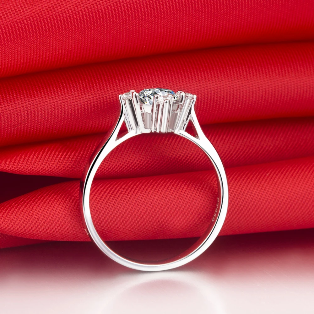 Ювелирные изделия для помолвки 0.6Ct Bling взаимодействие синтетических алмазов свадебные блестящие кольца для женщин 925 серебряные ювелирные изделия Роскошные Цветные Кольца