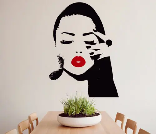 Виниловые настенные наклейки с изображением девушки Съемная Наклейка на стену Наклейка "губы" украшение для салона красоты домашний Декор Спальня adesivo де parede ZA257