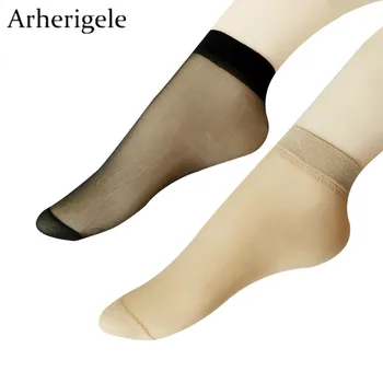 

Arherigele 20pair Summer Transparent Ultrathin Women's Short Socks Sexy Crystal Silk Invisible Sock Elastic Low Cut Ankle Socks