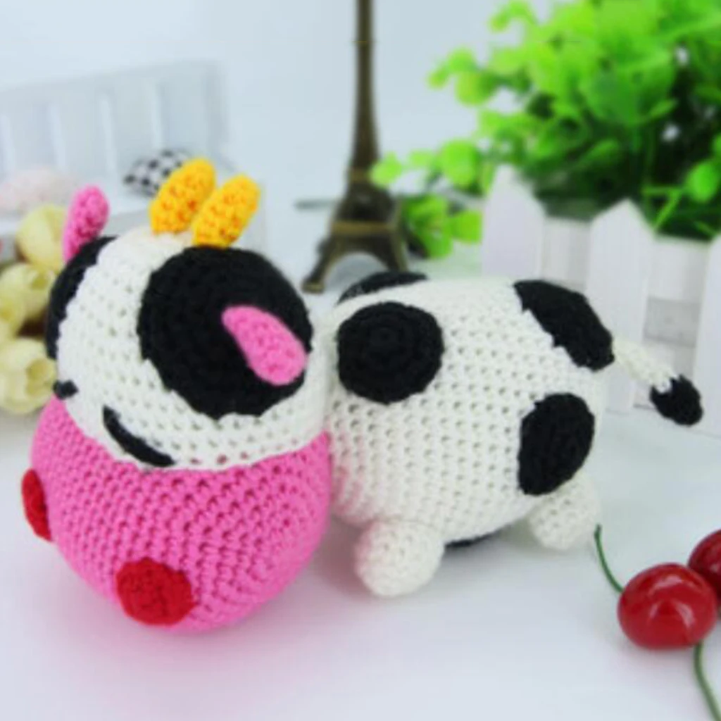 2 Sets Animals Doll Crochet Kit for Kids Beginners Knitting Stuffed Toy Handmade