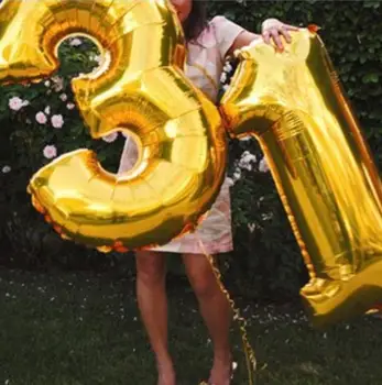 

50pcs/lot 40 inch 0-9 gold/silver foil number balloons birthday wedding party decoration helium inflatable balloon toys