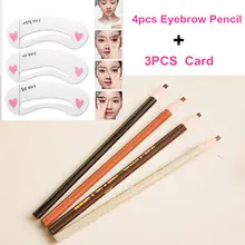 4 шт./компл. Водонепроницаемый для бровей, стойкая краска для усиления цвета бровей, Длительное Действие, карандаш для бровей перо модные макияж плюс бровей Форма Трафареты инструмент для макияжа