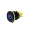 12V 19mm indicateur LED lampe tableau de bord panneau voyant en métal bouton poussoir interrupteur momentané verrouillage sur off pour bateau de voiture ► Photo 3/6