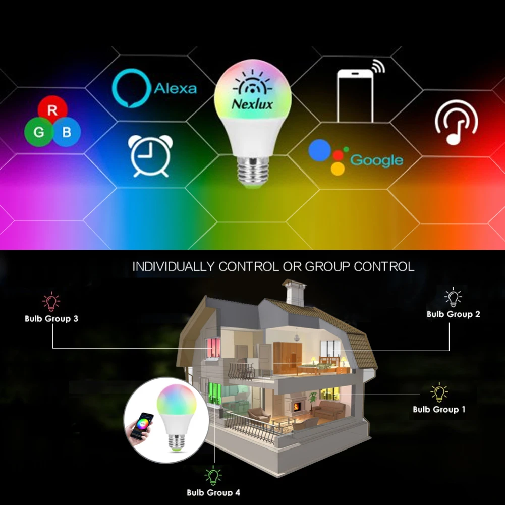 Волшебная 7 Вт E27 RGB wifi Светодиодная умная лампа, таймер, светильник, беспроводная домашняя Автоматизация, 85-265 в лампа, совместимая с ALexa Google Home