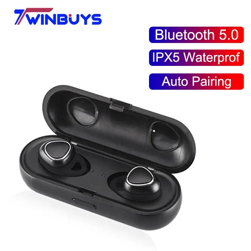 

TWS Wireless Earphone Bluetooth 3D Stereo Sound Earbuds Mini Waterproof Sport Headset with Charging Box for Samsung Xiaomi