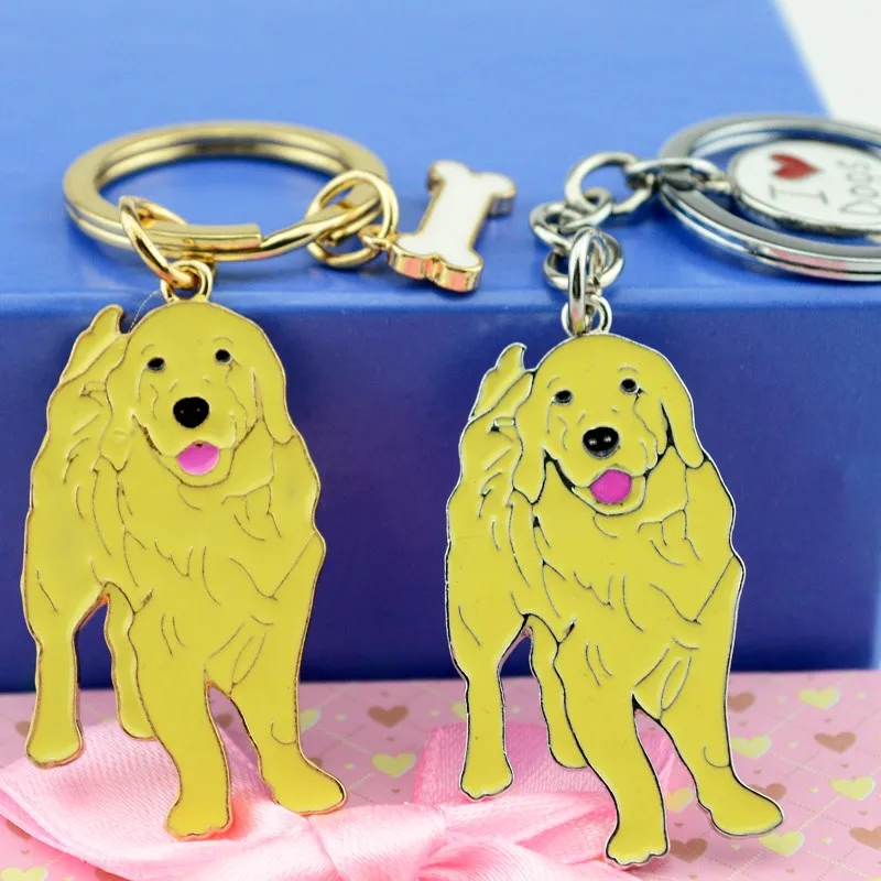 Женский металлический брелок с кулоном в виде мопса и ног|golden retriever keychain|best keychaindog