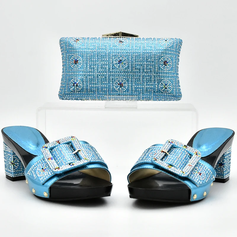 gold wein Himmel Frauen orange rot Verziert Blau Farbe himmel Mit Schuhe Damen Und Set königliches Nigerian blau Tasche Schuh gelb silber Schwarzes Strass Passenden Italienische FUpq6BFw