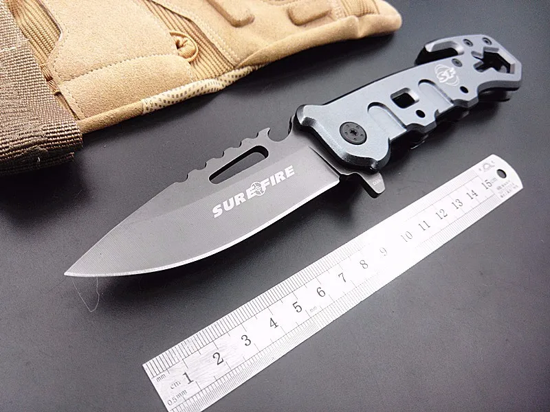 Baratos ¡Caliente! Cuchillo plegable de supervivencia al aire libre, cuchillo de rescate SF, cuchillo táctico, cuchillo de bolsillo, herramienta multifuncional, hoja 440c