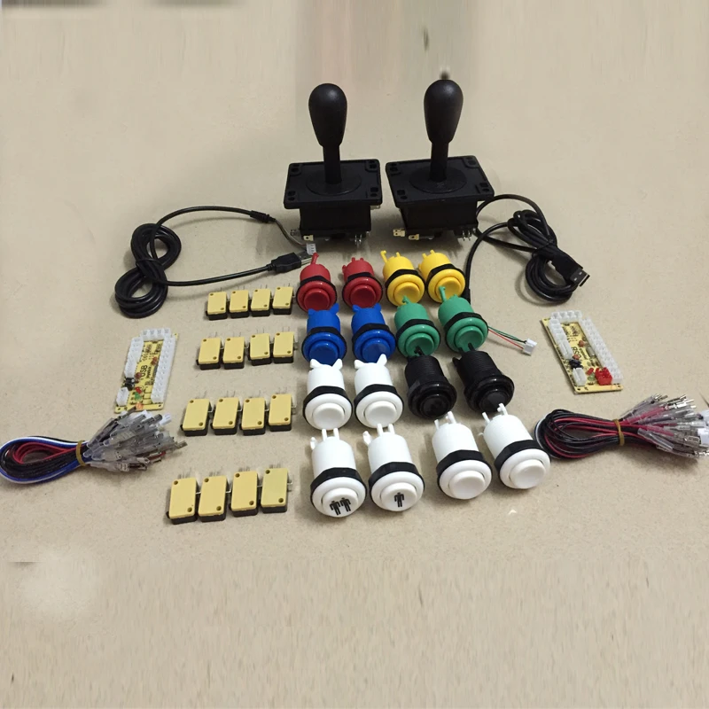 

Arcade game Zero delay DIY parts kit for 2 players: 2x USB interface + 2x joysticks + 16x buttons