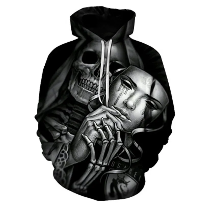 Новые хип хоп Череп 3D кофты 5XL 6XL для мужчин/для женщин печати тяжелый металл демисезонный с капюшоном топы корректирующие - Цвет: LMWY-890
