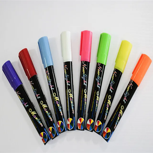 Download 1Pcs Liquid Chalk Erasable Highlighter Fluorescent Marker Pen Colorful Art Painting For ...