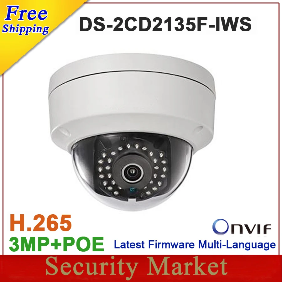 Original WiFi IP POE Camera DS-2CD2135F-IWS replace DS-2CD2132F-IWS & DS-2CD3132F-IWS 3MP with Card Slot & Audio DS-2CD2135F-IWS