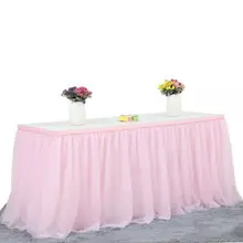 1x юбка-пачка Тюлевая оборка для стола Свадебные Посуда для вечеринки в честь Дня Рождения тканевое покрытие декор сплошной 5 цветов для вечерние свадебный банкет для свадьбы
