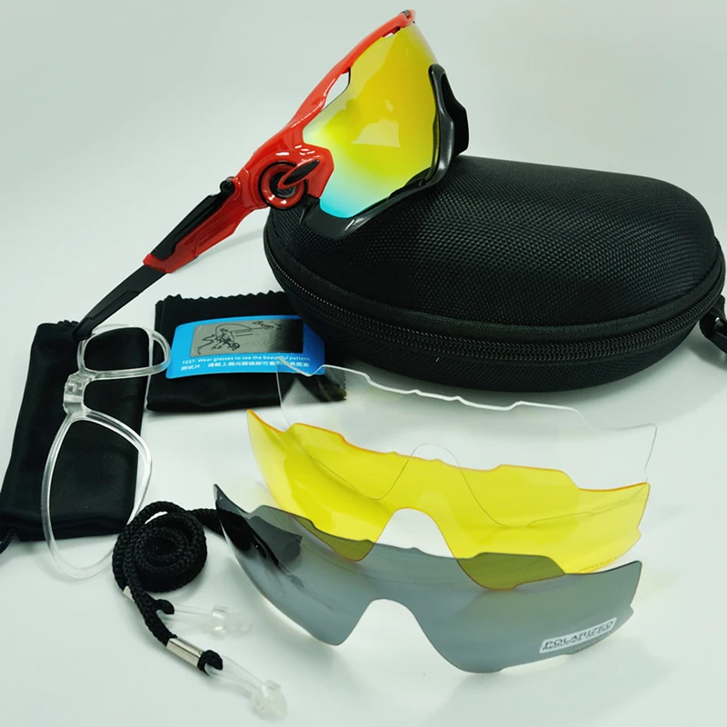 4 Lens TR90 Outdoor Sports Polarized Cycling Glasses Men Women Bike Goggles Bicycle Cycling Eyewear SunGlasses With Myopia Frame