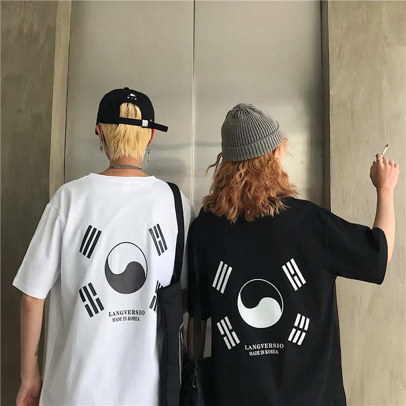 

Mr.nut short-sleeved T-shirt female summer retro gossip printing simple wild loose men and women with the same couple