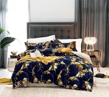 

Promotion Egyptian long staple cotton Bedding Set Luxury Bed Set Queen King Size Bed Sheet Mix and match pattern Duvet Cover Set