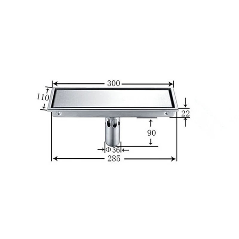 304 твердая нержавеющая сталь 300x110 мм квадратный анти-запах трап ванная комната Невидимый душ слив