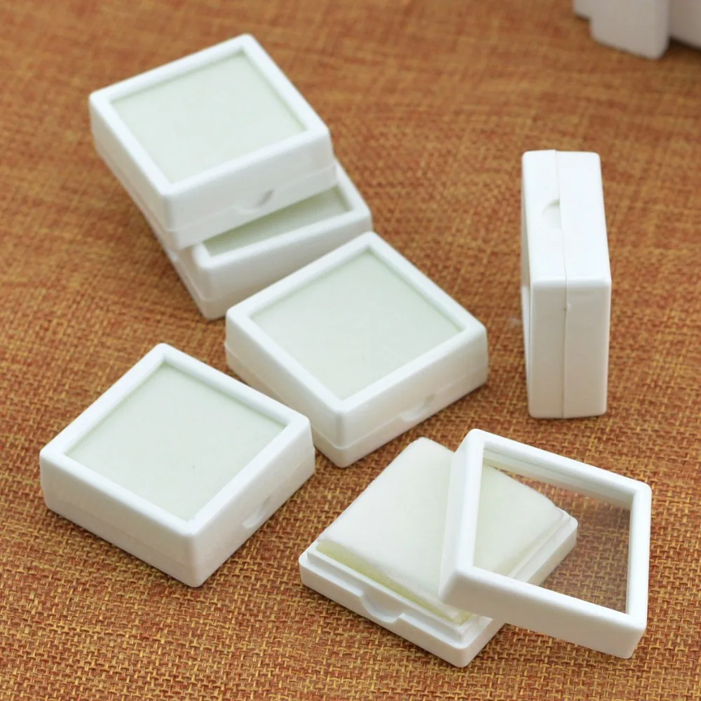 20pcs Earring Studs Jewelry Bead Rhinestone Trinket Plastic Case Boxes Showcase Tray Gift packing 1.57x1.57&quot bijoux | Украшения и