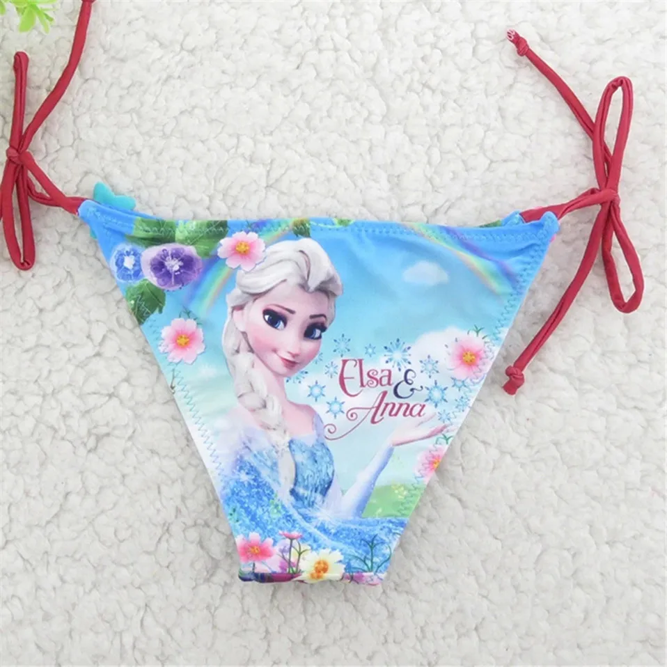 Новое лето для девочек принт Мультфильм Эльза Дизайн комплекты бикини для девочек купальник дети купальники бикини для девочек SW075-G16