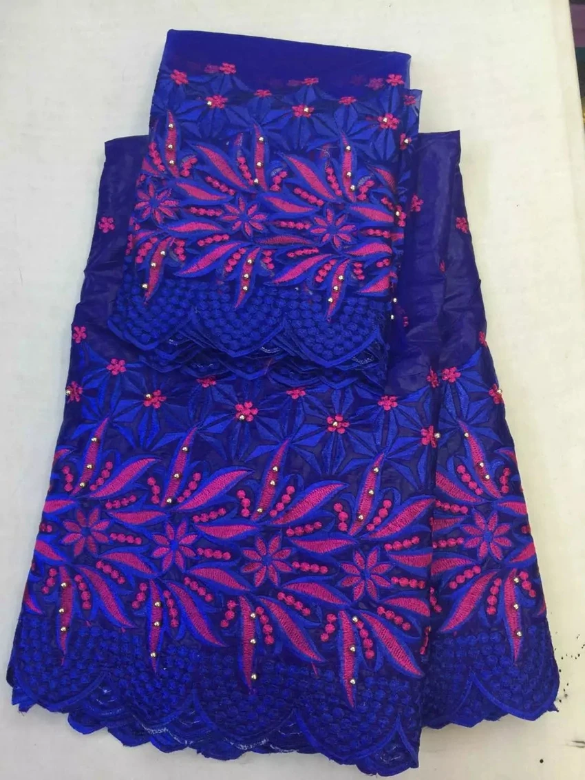 Оптовая цена 5 метров Базен Riche ткань вышитые Африканский хлопок кружева с 2 ярдов