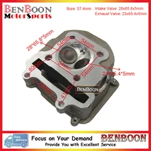 GY6 150CC 57.4MM CYLINDER HEAD COMP 4T 157QMJ Chinese Scooter Parts ATV Parts Znen Baotian Peace Taotao Icebear UM Free Shipping