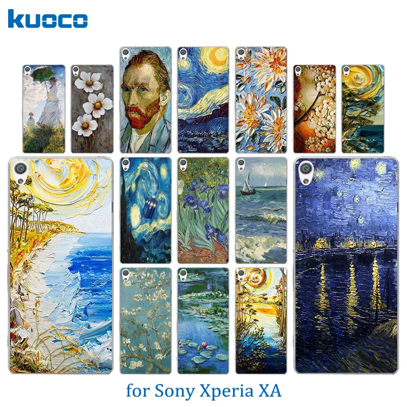 Soft Silicone TPU FOR Sony Xperia XA F3111 Case Van Gogh Pattern Clear Cover Back Dual F3112 Phone Protector 5.0 |