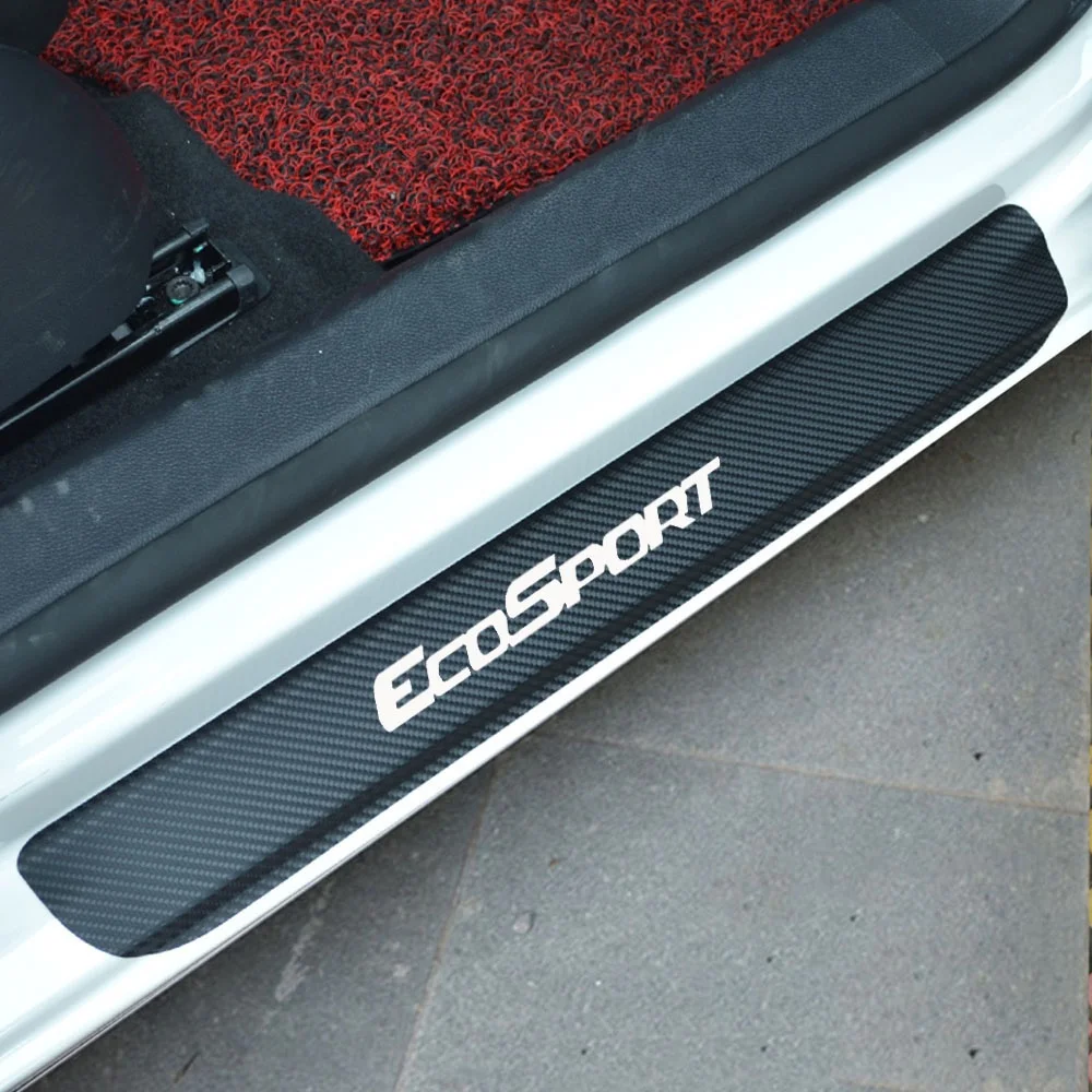 Автомобильная наклейка для FORD ECOSPORT, Виниловая наклейка из углеродного волокна, защита порога автомобиля, накладка, аксессуары для автомобиля