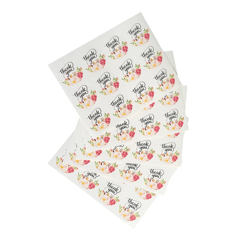 Etiquetas da Etiqueta Adesiva de Papel Selos da Etiqueta Etiquetas por Atacado Lote Flor Adesivos Thank You Pacote Decorativo 600 Pçs - 2 Material escolar e de escritório