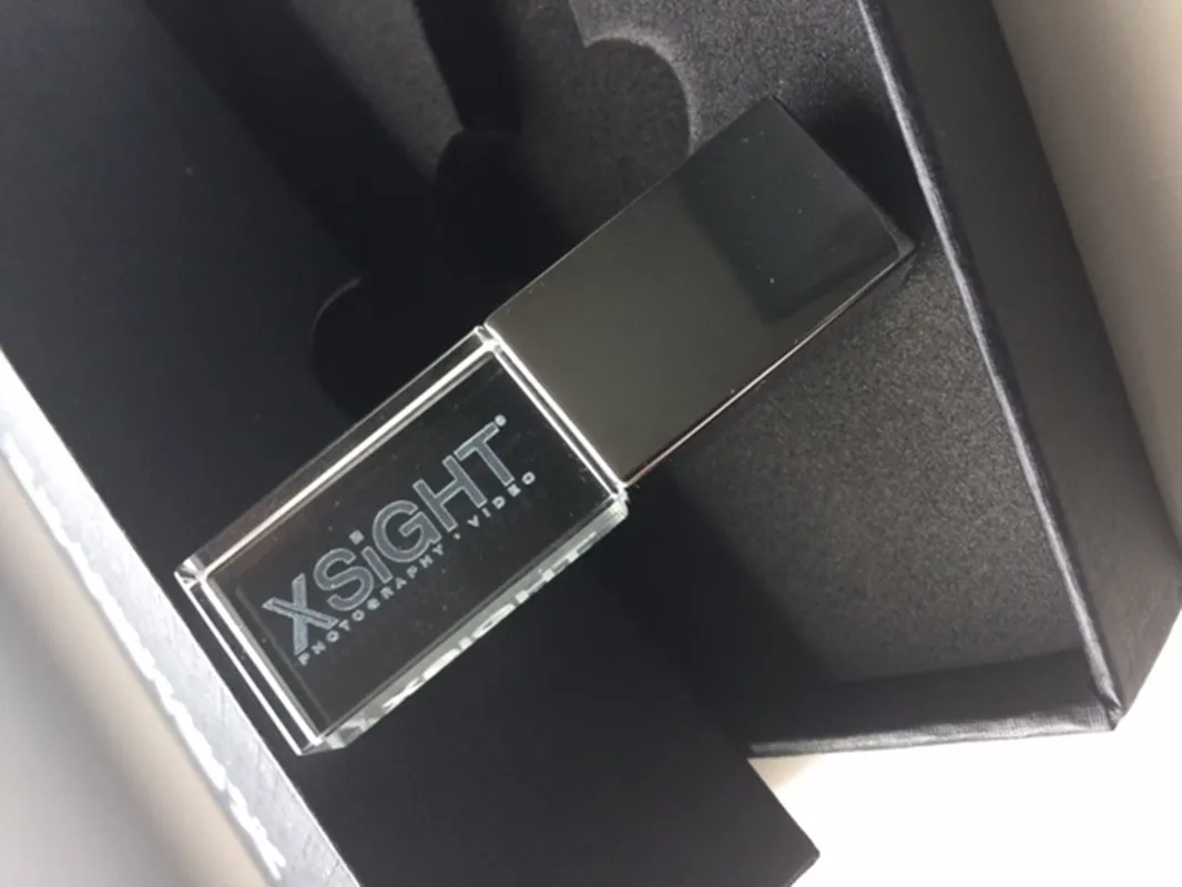 

USB 3.0 Interface Crystal USB with Box Memory Flash Stick Pendrive (Custom DIY Personal.Company Logo)