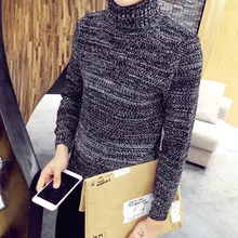 2017 men turtleneck cultivate one’s morality pure color sweater youth warm sweater